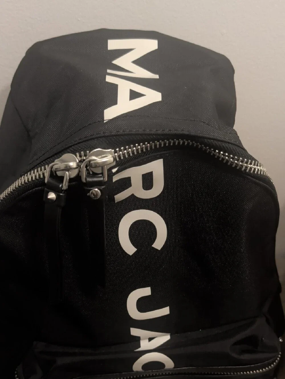 Marc Jacobs Black Backpack with White Logo